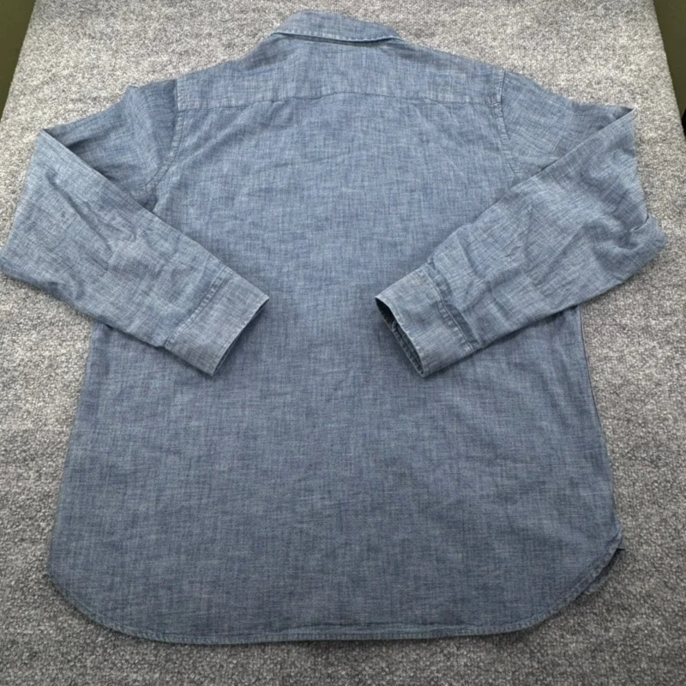 Banana Republic Button Down XL Nepped Chambray Cotton Regular Blue Fall 2014